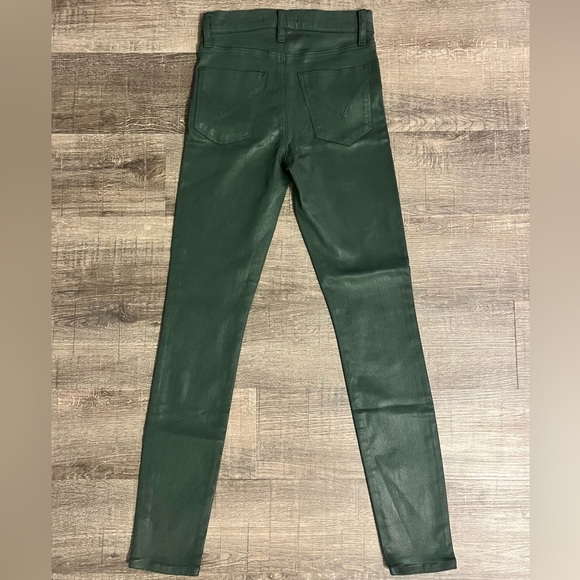 Hudson Jeans Barbara High Waisted Super Skinny Coated Green Size 24 NWT - Picture 5 of 7